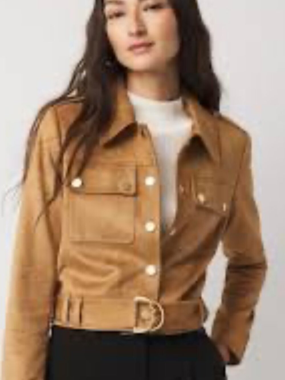nwt WHITE HOUSE BLACK MARKET $215 suede moto jacket - Picture 3 of 3